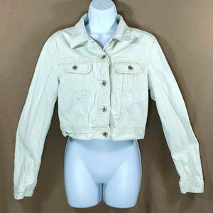 Lucky Brand White Denim Jacket Sz Medium